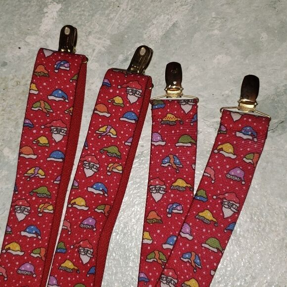Ho! Ho! Ho! Red FESTIVE Santa Clause Winter Hats Suspenders - Picture 6 of 7